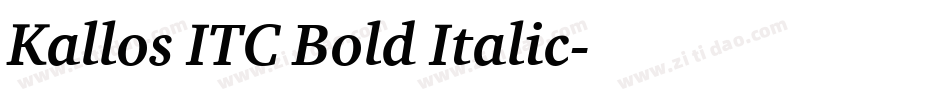 Kallos ITC Bold Italic字体转换